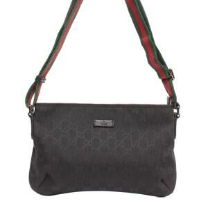 Gucci GG Canvas Sherry Line Crossbody Web bag Black